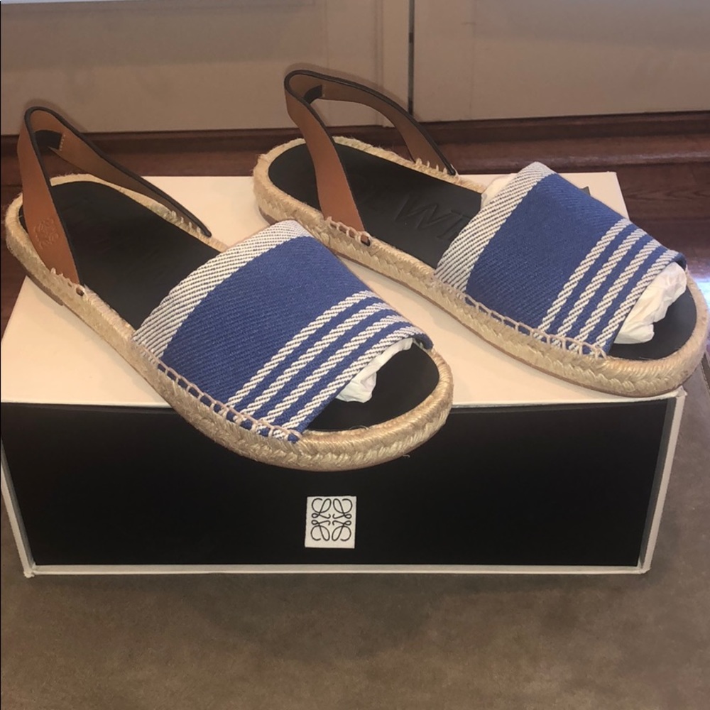NWT LOEWE Leather and Canvas Espadrilles - Picture 6 of 8